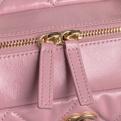 BOWLING BAG 29 IN BABY PINK CALFSKIN GOLD HARDWARE