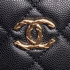 CHANEL 25S COCO CRUSH HANDLE BAG 19 IN BLACK CAVIAR LEATHER