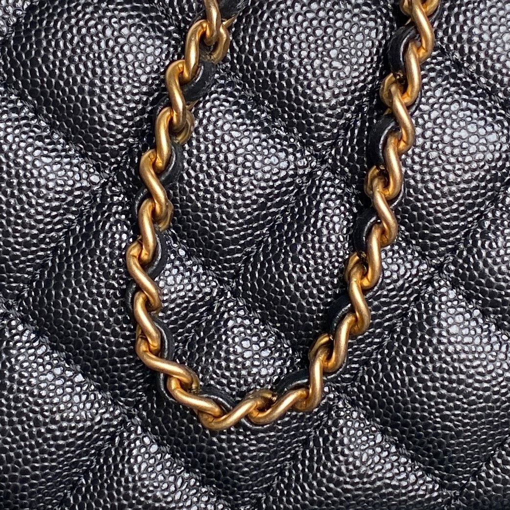 CHANEL 25S VANITY CASE BAG 19 IN BLACK CALFSKIN GOLD HARDWARE