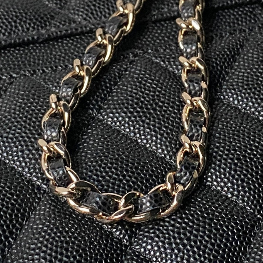 CHANEL 25S VANITY BAG 20 IN BLACK CAVIAR LEATHER