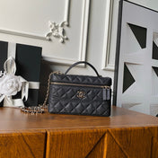 CHANEL 25S VANITY BAG 20 IN BLACK CAVIAR LEATHER