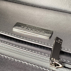 CHANEL 25S FLAP BAG 29 IN SILVER METALLIC CALFSKIN