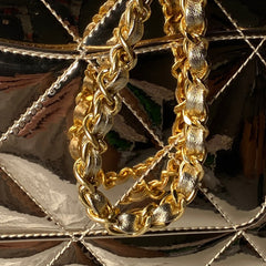 CHANEL 25S FLAP BAG 18 IN METALLIC GOLD CALFSKIN