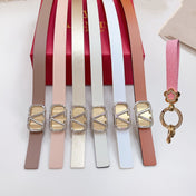 Gold Vlogo and Silver Hardware Buckle Brown Black Calfskin 20mm