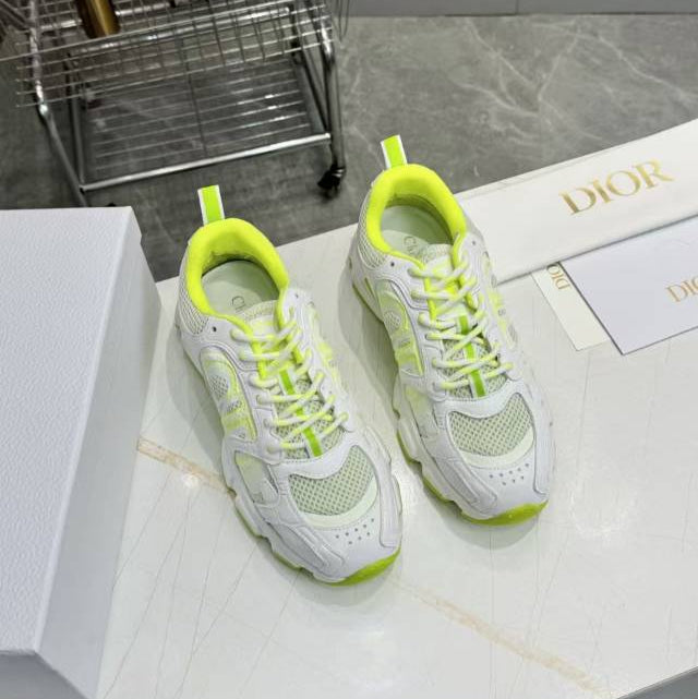 CD CHORONO SNEAKER IN WHITE AND LIGHT GREEN MESH
