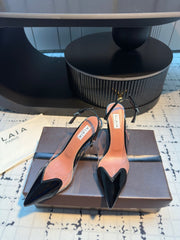 ALAIA HIGH SLINGBACK 25S 90 MM IN BLACK CALFSKIN