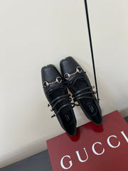 GG MARY JANE 25S IN BLACK LAMBSKIN WITH SILVER HARDWARE