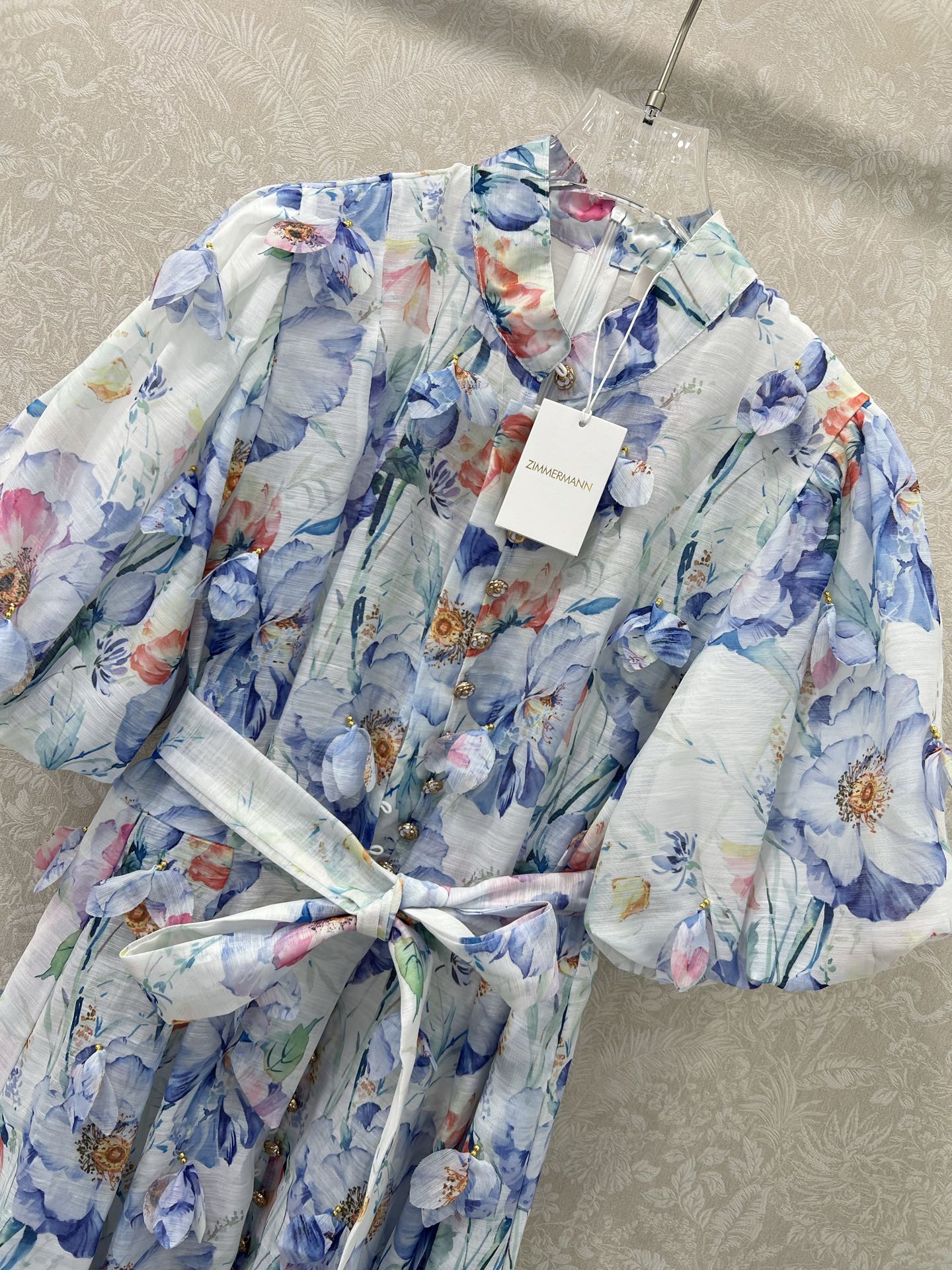 ZIMMER DRESS WITH STAND COLLAR AND PUFF SLEEVES 269285