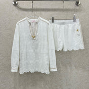 VALENTINO LONG-SLEEVE TOP AND SHORTS SET 275211