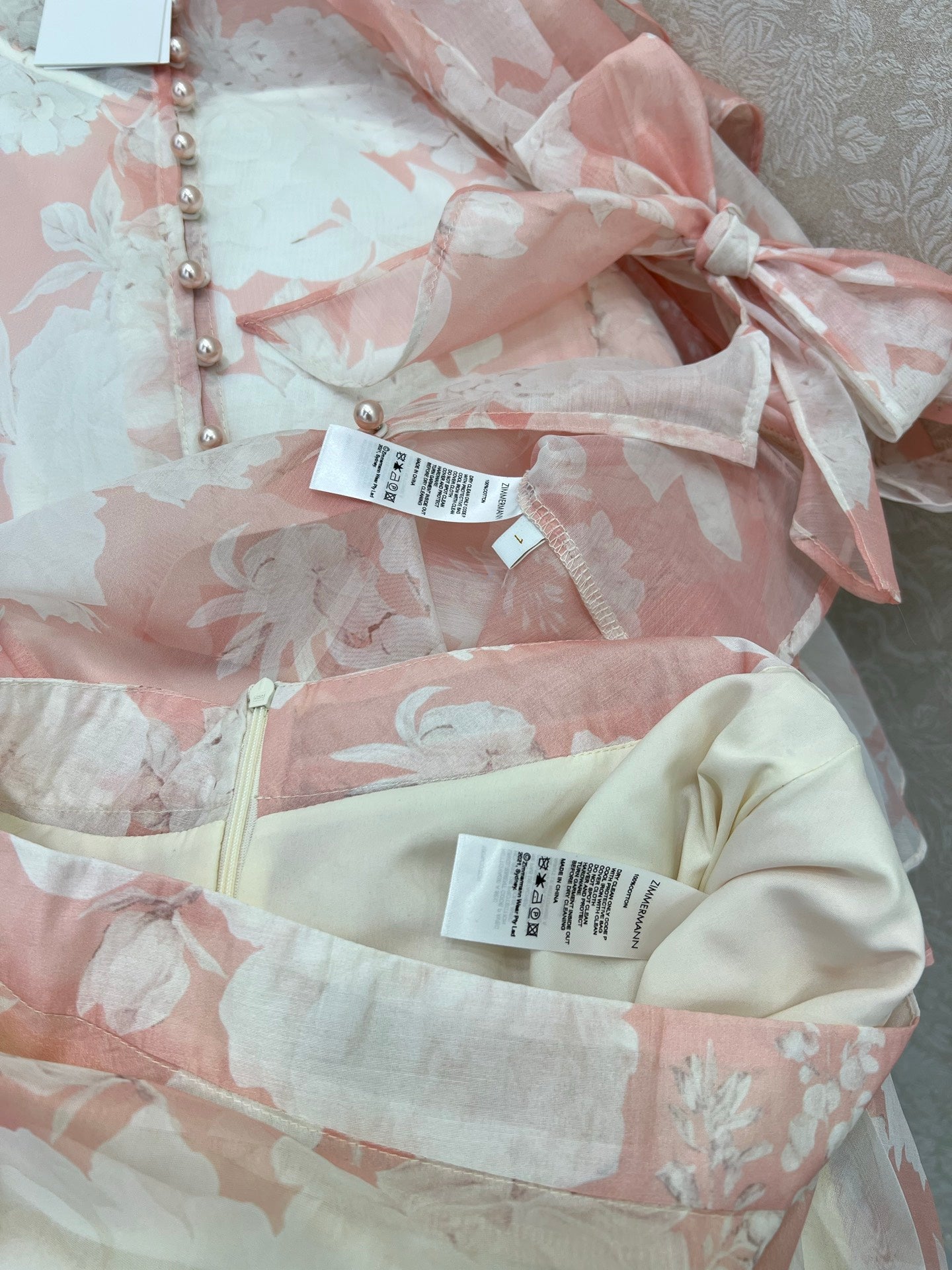 ZIMMER FLORAL PRINTED PINK CHIFFON SET 269185