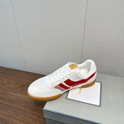 TOM FORD 26S JACKSON SNEAKERS IN WHITE AND RED SUEDE