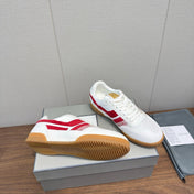 TOM FORD 26S JACKSON SNEAKERS IN WHITE AND RED SUEDE