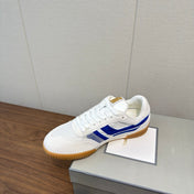 TOM FORD 26S JACKSON SNEAKERS IN WHITE AND BLUE SUEDE