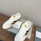 TOM FORD 26S JACKSON SNEAKERS IN WHITE AND BLACK SUEDE