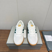 TOM FORD 26S JACKSON SNEAKERS IN WHITE AND DARK GREEN SUEDE