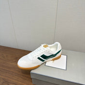 TOM FORD 26S JACKSON SNEAKERS IN WHITE AND DARK GREEN SUEDE