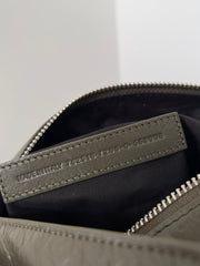 SUPERBUSY LARGE SLING BAG 42 IN KHAKI GREEN LAMBSKIN