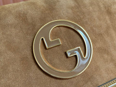 GUCCI 26S BLONDIE BAG 32 IN BROWN SUEDE