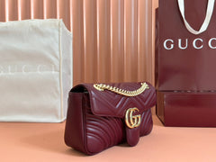 MARMONT MEDIUM SHOUDER BAG 26 IN ROSSO ANCORA RED CALFSKIN