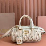 BOWLING BAG 22 IN WHITE LAMBSKIN