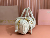 BOWLING BAG 22 IN WHITE LAMBSKIN