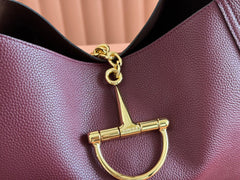 SOFTBIT MAXI SHOULDER BAG 46 IN BURGUNDY GRAINY LAMBSKIN