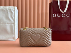 GG MARMONT MATELASSÉ LARGE 26 BAG BEIGE CALFSKIN