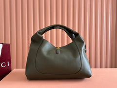 SOFTBIT MAXI SHOULDER BAG 46 IN DARK GREEN GRAINY LAMBSKIN