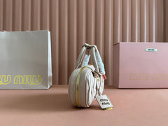 ARCADIE MATELASSÉ BAG 19 IN NUDE CALFSKIN GOLD HARDWARE