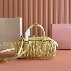 ARCADIE MATELASSÉ BAG 22 BEIGE IN CALFSKIN