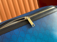 GUCCI 25S BELT BAG 39 CM IN BLUE CALFSKIN