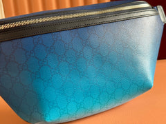GUCCI 25S BELT BAG 39 CM IN BLUE CALFSKIN