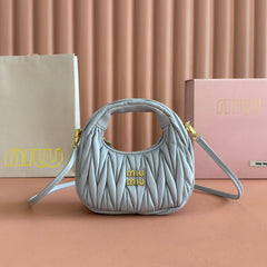 WANDER MATELASSÉ NAPPA MINI BAG 18 IN LIGHT BLUE LAMBSKIN