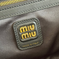 MIUMIU 26S BEAU TOP HANDLE BAG 29 IN WHITE CALFSKIN GOLD HARDWARE