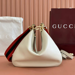 GUCCI 25S ATTACHE SHOULDER BAG 35 CM IN CREAM WHITE CALFSKIN