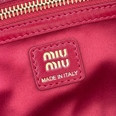 MIUMIU 26S TOP-HANDLE BAG 28 IN DARK RED CALFSKIN GOLD HARDWARE