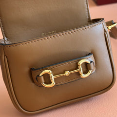 GUCCI 26S HORSEBIT 1955 BAG 13 IN BROWN CALFSKIN