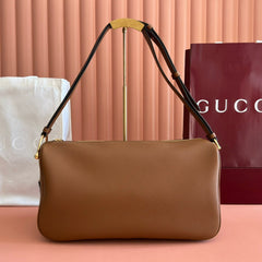 GUCCI 26S SHOULDER BAG 38 IN BROWN CALFSKIN