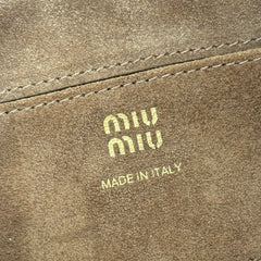 MIUMIU 26S POUCH BAG 18 IN DARK BEIGE CALFSKIN GOLD HARDWARE