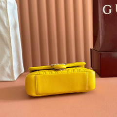 GUCCI 26S GG MARMONT BAG 22 IN YELLOW LAMBSKIN