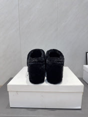 CELINE 26S HIGH-HEEL SANDALS IN BLACK PURE WOOL