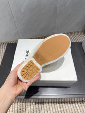 CELINE 26S HIGH-HEEL SANDALS IN WHITE PURE WOOL