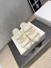 CELINE 26S HIGH-HEEL SANDALS IN WHITE PURE WOOL