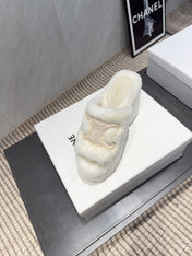 CELINE 26S HIGH-HEEL SANDALS IN WHITE PURE WOOL