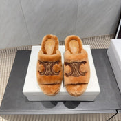 CELINE 26S HIGH-HEEL SANDALS IN BROWN PURE WOOL