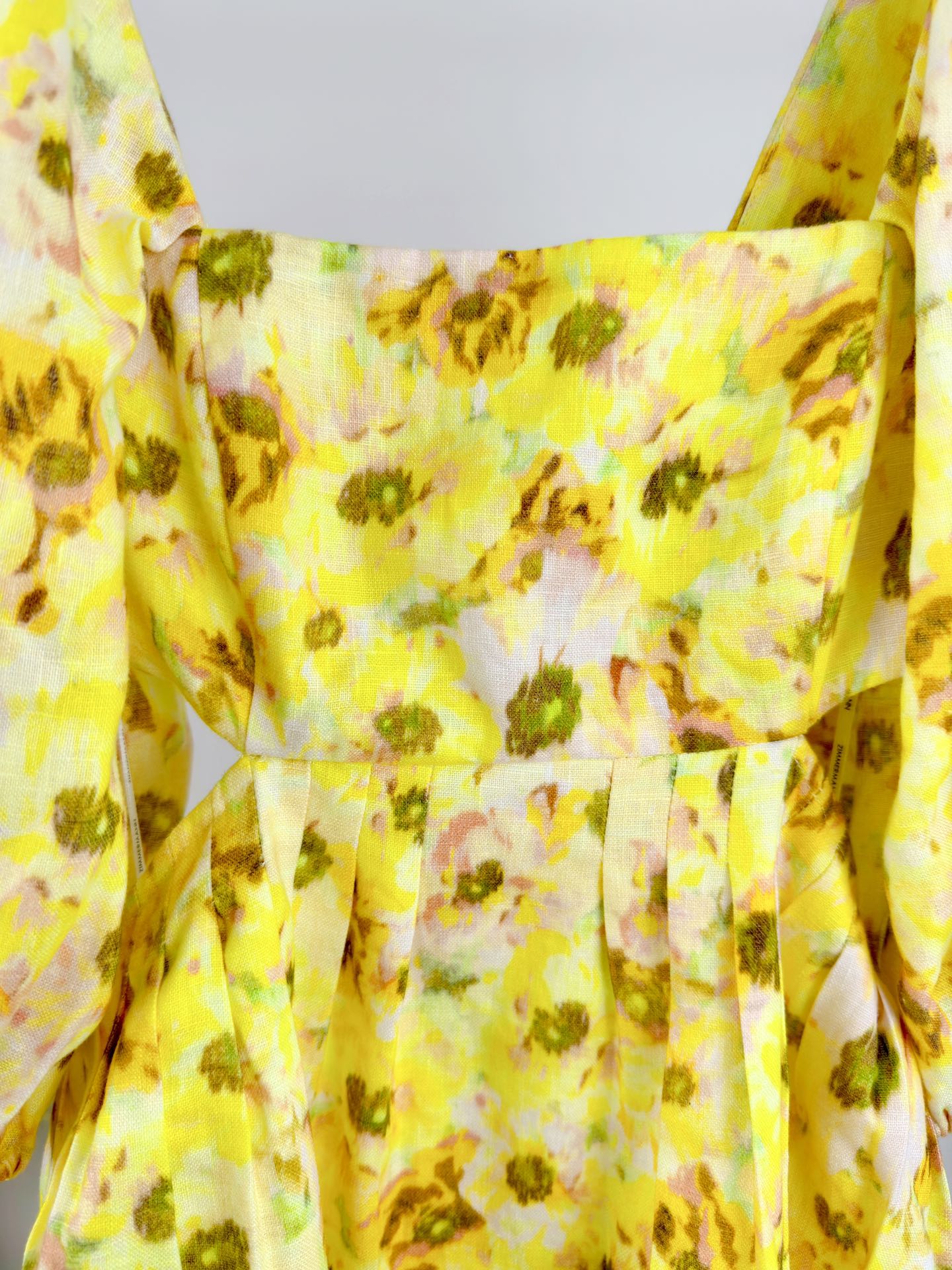 PUFF SLEEVE MINI DRESS 25S IN LINEN 266364