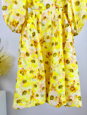 PUFF SLEEVE MINI DRESS 25S IN LINEN 266364