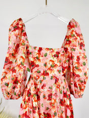 LIGHTBURST SHORT SLEEVE BACKLESS DRESS 25S IN LINEN 266370