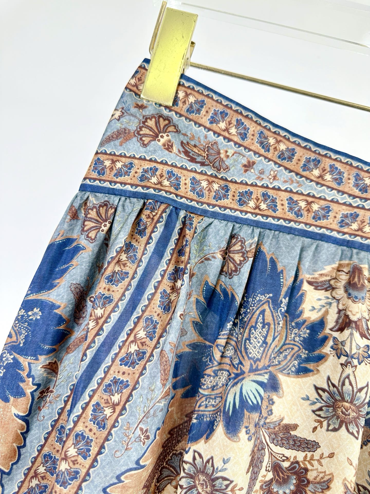 LONG SKIRT PRINTED 25S IN SPUN SILK 266326