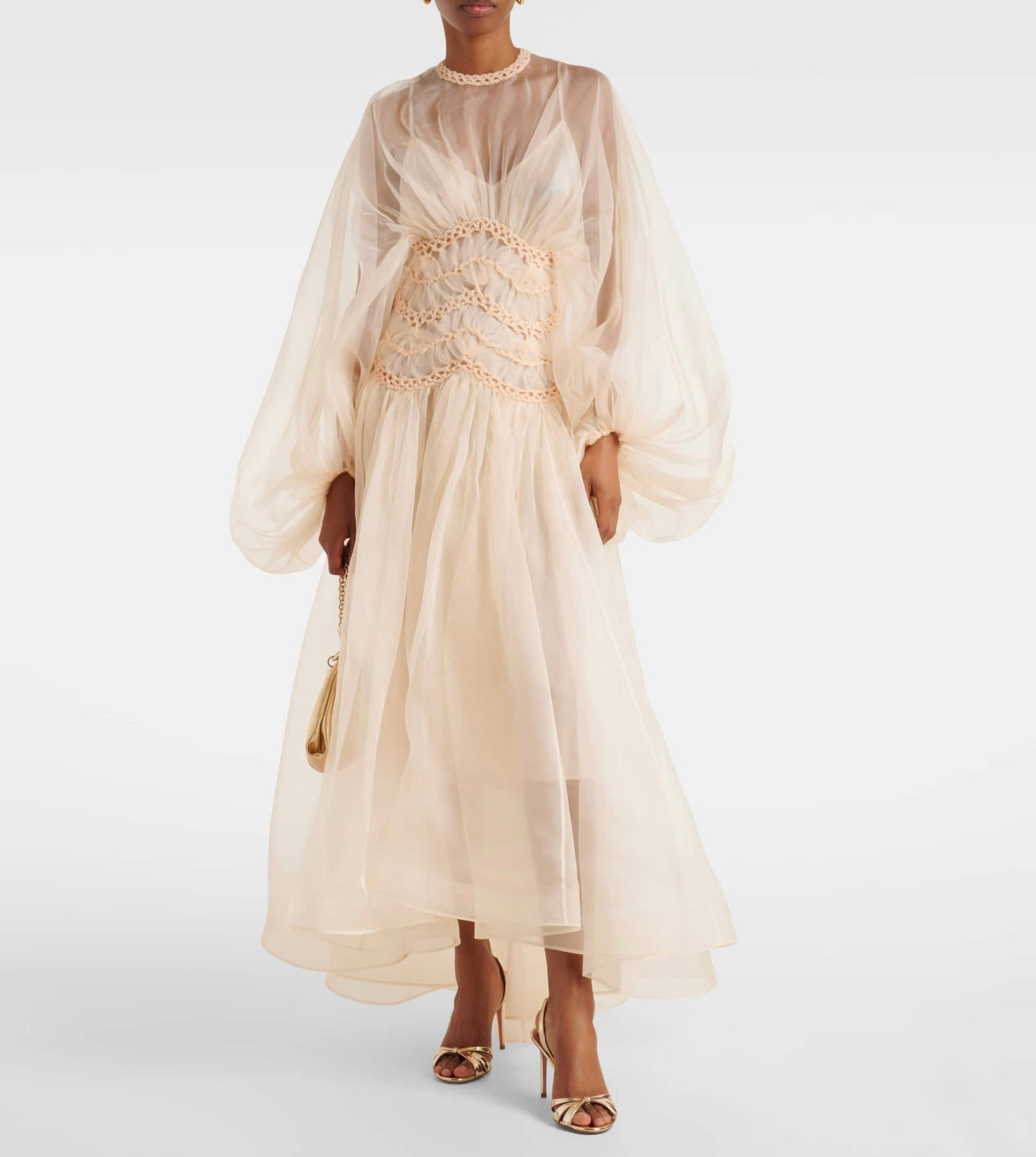 ZIMMERMANN LONG-SLEEVE PUFF-SLEEVE DRESS 270474